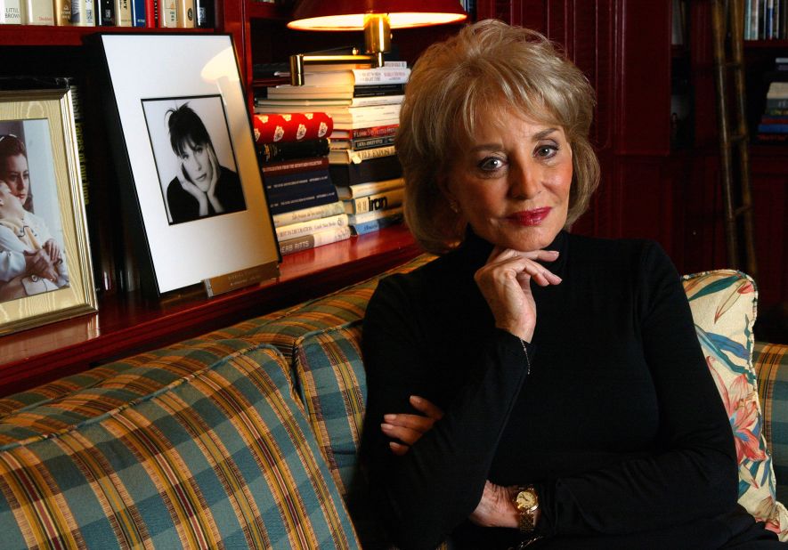 Barbara Walters poses for a portrait in her New York apartment in 2004.