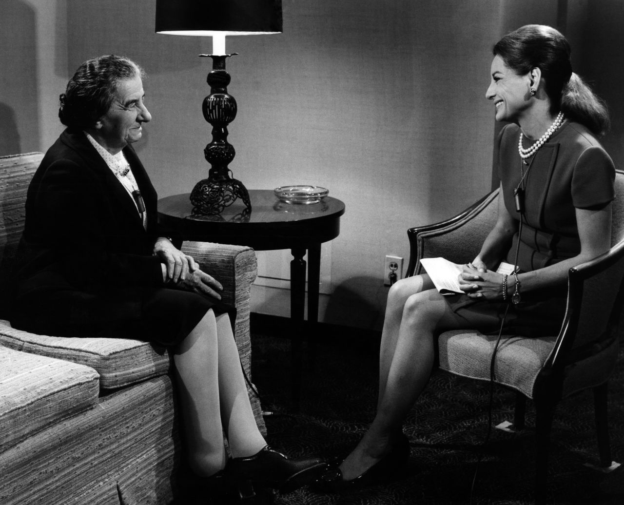 Walters interviews Israeli Prime Minister Golda Meir in 1969.