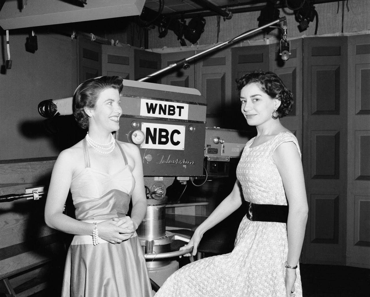 Walters, right, is seen with "Ask the Camera" host Kathi Norris in 1953.