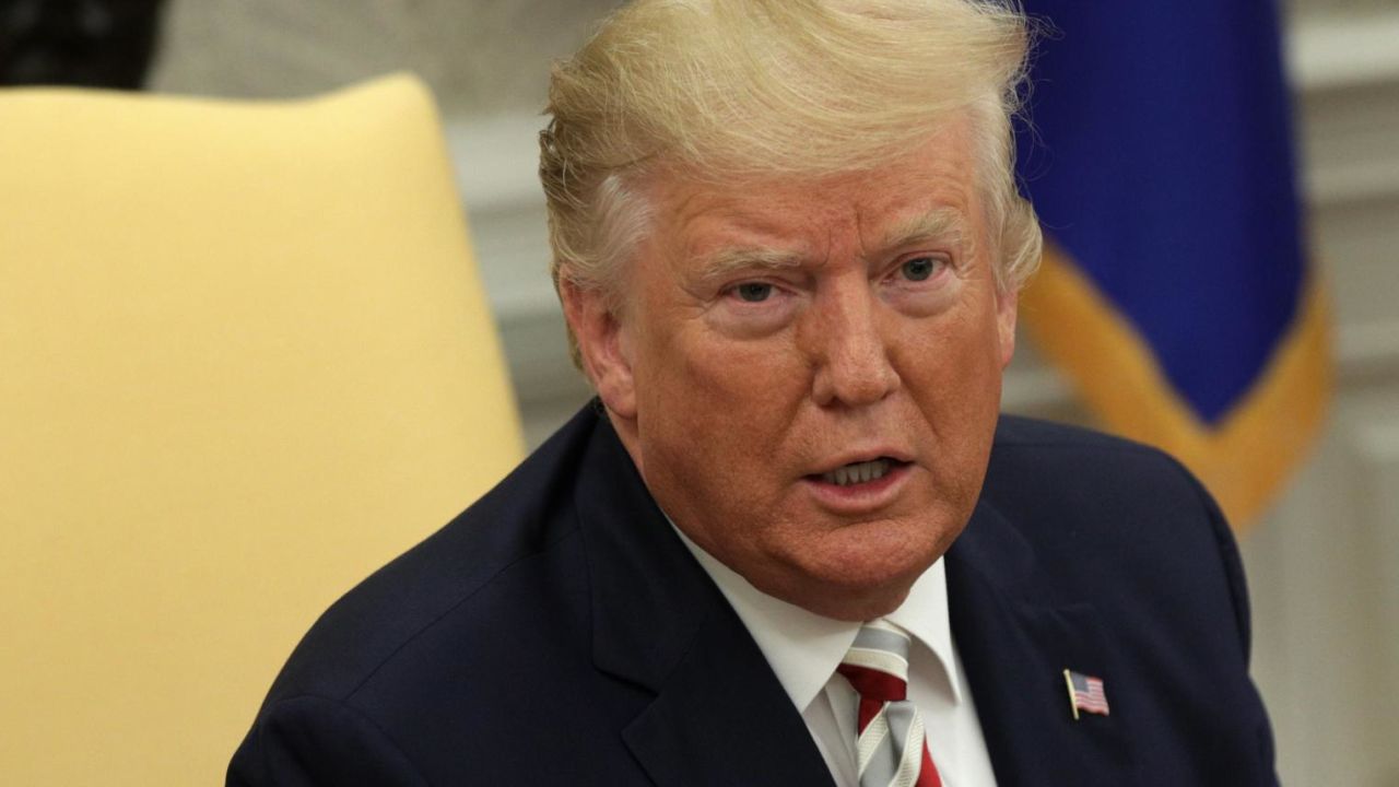 WASHINGTON, DC - AUGUST 20:  U.S. President Donald Trump speaks to members of the media as he meets with President of Romania Klaus Iohannis in the Oval Office of the White House August 20, 2019 in Washington, DC. This is Iohannis' second visit to the Trump White House and the two leaders are expected to discuss bilateral issues during their meeting.  (Photo by Alex Wong/Getty Images)