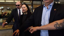 Meng Wanzhou, chief financial officer of Huawei Technologies Co., leaves the Supreme Court following a hearing in Vancouver, British Columbia, Canada, on Wednesday, May 8, 2019. Meng was denied her constitutional rights when she was detained for three hours at the Vancouver airport in December before her arrest at the request of U.S. authorities, her lawyers said. Photographer: Jennifer Gauthier/Bloomberg via Getty Images