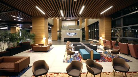 The new Amazon office buildings in Hyderabad can accommodate up to 15,000 employees.