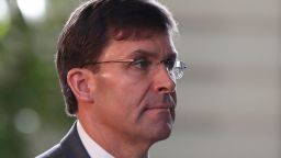 US Secretary of Defence Mark Esper arrives for a meeting with Japanese Prime Minister Shinzo Abe at Abe's official residence in Tokyo on August 7, 2019.
