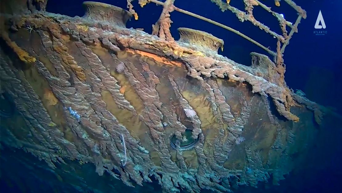 Part of the wreckage of the RMS Titanic that lays about 4,000 meters below the surface of the north Atlantic.