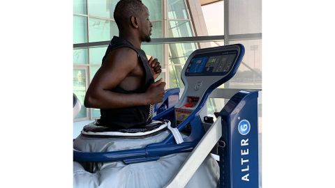 Mamadou Sakho, a defender for Premier League Crystal Palace, makes use of an anti-gravity treadmill.