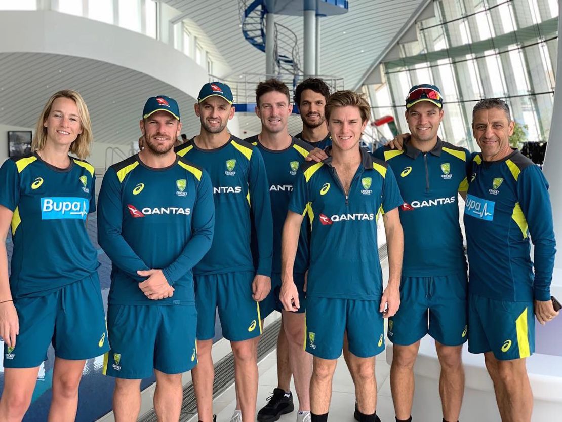 The Australian cricket team at the NAS Sports Complex in Dubai ahead of this year's World Cup