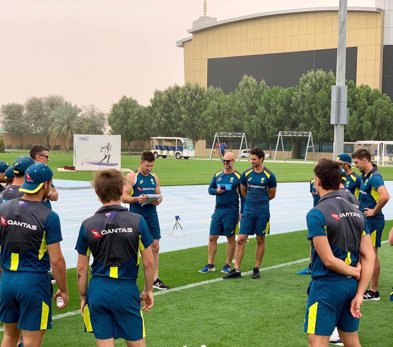 The Australian cricket team going through their final tests and preparations on 17 March, ahead of the World Cup in England.