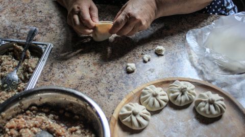 Khinkali are dumplings with broth baked into the top