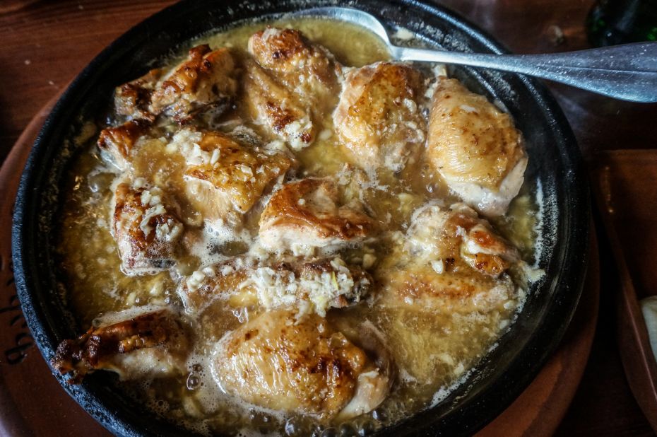 <strong>Vampire-fighting: </strong>Shkmeruli is a chicken casserole with enough garlic to ward off anything.