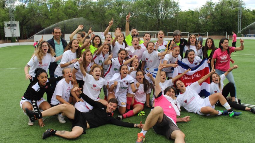 CD Tacón pose after securing promotion to the top division