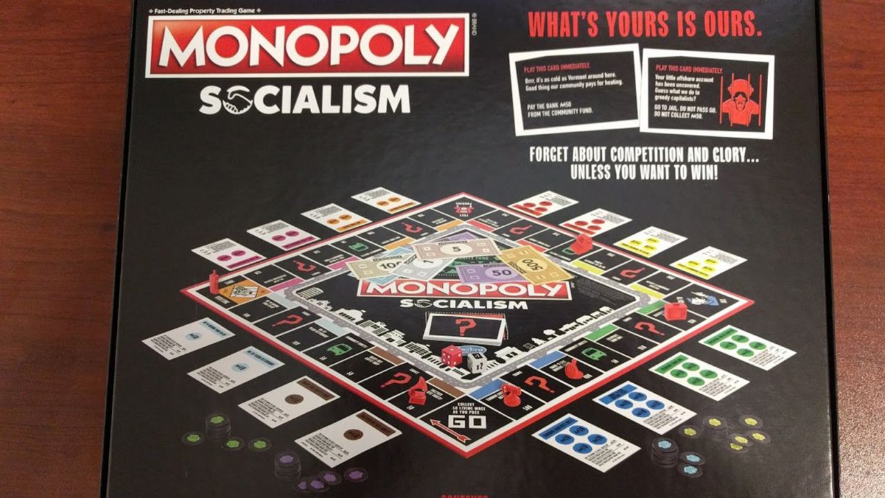 Monopoly Socialism, manufactured by the toy company Hasbro, is a parody of the classic board game.