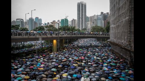 Hundreds of thousands took part in pro-democracy protests in Hong Kong.