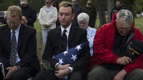 Kyle Haines organized a funeral with military honors for his husband in Alanson, Michigan, in September 2018.