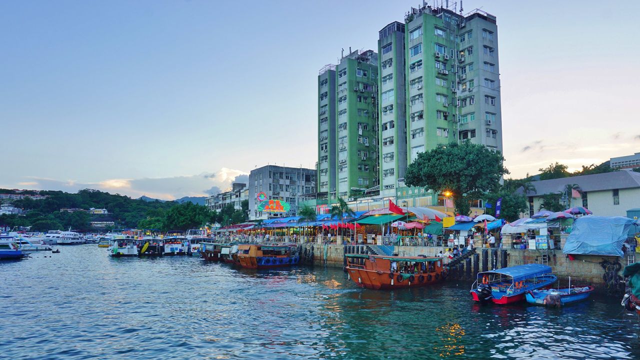 The town of Sai Kung in the New Territories of Hong Kong is lined with seafood restaurants.