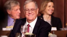 David Koch, Executive Vice President of Koch Industries, Inc., attends The Economic Club of New York, Monday, Dec. 10, 2012. (AP Photo/Mark Lennihan)