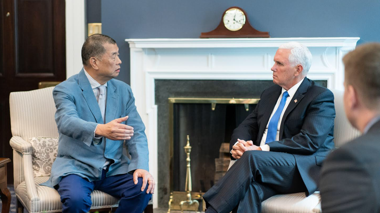 Jimmy Lai met with US Vice President Mike Pence in July 2019.