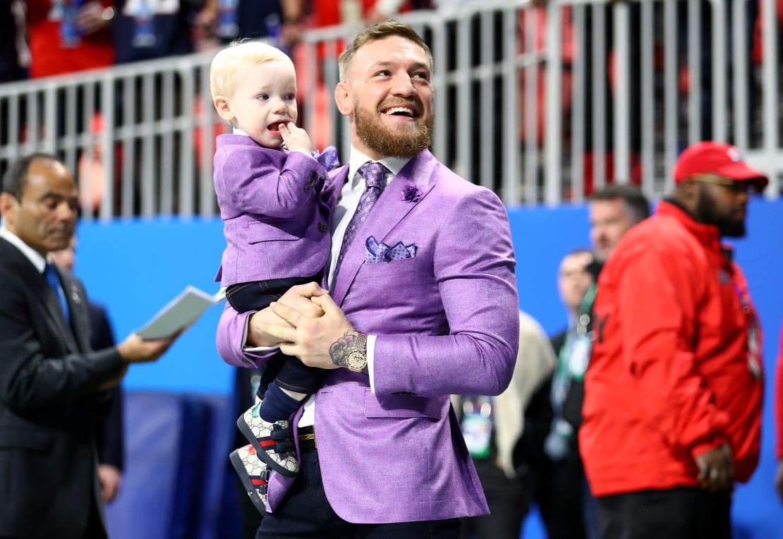 McGregor and Conor McGregor Jr. attend Super Bowl LIII in Atlanta, Georgia.