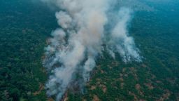 Fire consumes an area near Porto Velho, Brazil, Friday, Aug. 23, 2019. Brazilian st