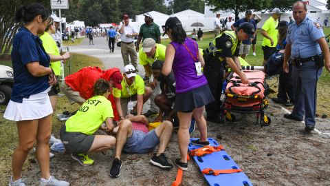 Several people were wounded after lightning hit a tree at the East Lake Golf Club on Saturday.