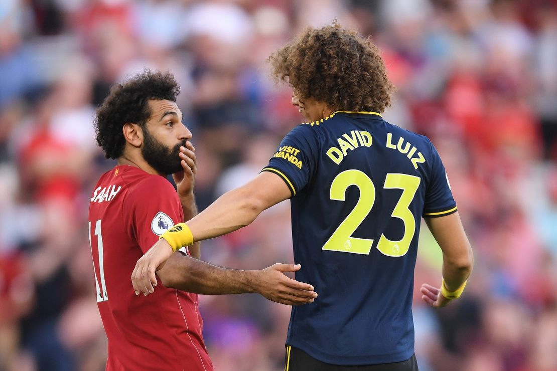 Mohamed Salah and David Luiz of Arsenal discussed the penalty incident after the final whistle