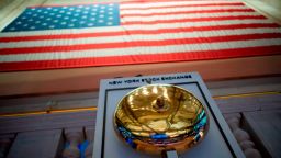 The bell is picture at the New York Stock Exchange (NYSE) on August 5, 2019 at Wall Street in New York City. - Selling on Wall Street accelerated early Monday as a steep drop in the Chinese yuan escalated the US-China trade war following President Trump's announcement of new tariffs last week. (Photo by Johannes EISELE / AFP)        (Photo credit should read JOHANNES EISELE/AFP/Getty Images)