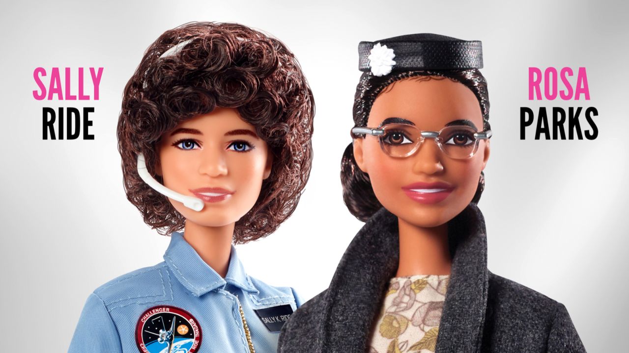 Rosa Parks and Sally Ride are honored by getting their very own Barbie dolls.