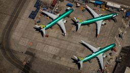 Editorial use only
Mandatory Credit: Photo by GARY HE/EPA-EFE/Shutterstock (10343249d)
Boeing 737 Max 8 aircraft in production sit parked at the Boeing Renton Factory in Renton, Washington, USA, 21 July 2019. The Boeing 737 Max 8 was grounded by aviation regulators and airlines around the world in March 2019 after 346 people were killed in two crashes.
Boeing 737 Max grounded in Washington, Renton, USA - 21 Jul 2019