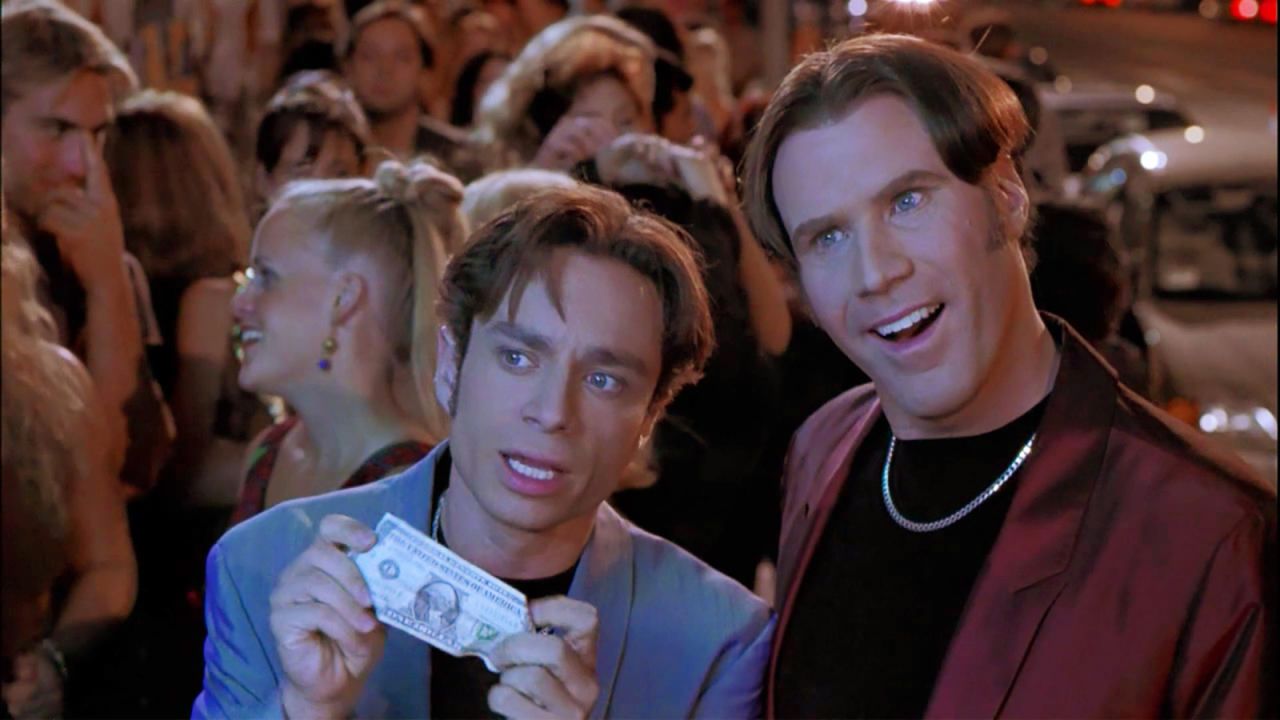 <strong>"A Night at the Roxbury"</strong>: Chris Kattan and Will Ferrell star as a pair of head bobbing, club hopping brothers in this comedic film based on a popular "Saturday Night Live" skit. (Hulu)