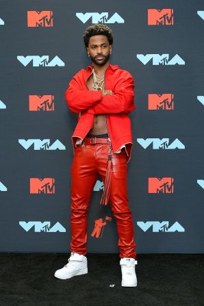 Big Sean turned up in a velour sweat suit and plenty of chains.
