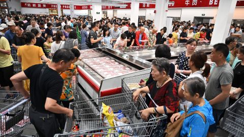 Costco's first store in Shanghai opened to massive crowds on Tuesday.