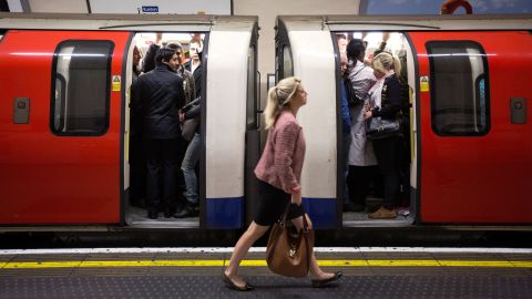 Commuters travel on the Northern Line of the London Underground on April 29, 2014 in London, England. 