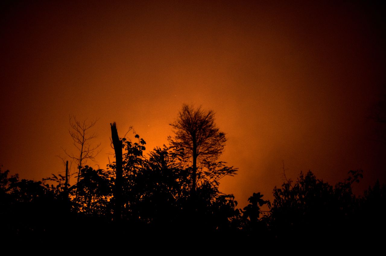 Fire burns in Porto Velho  on Saturday, August 24.