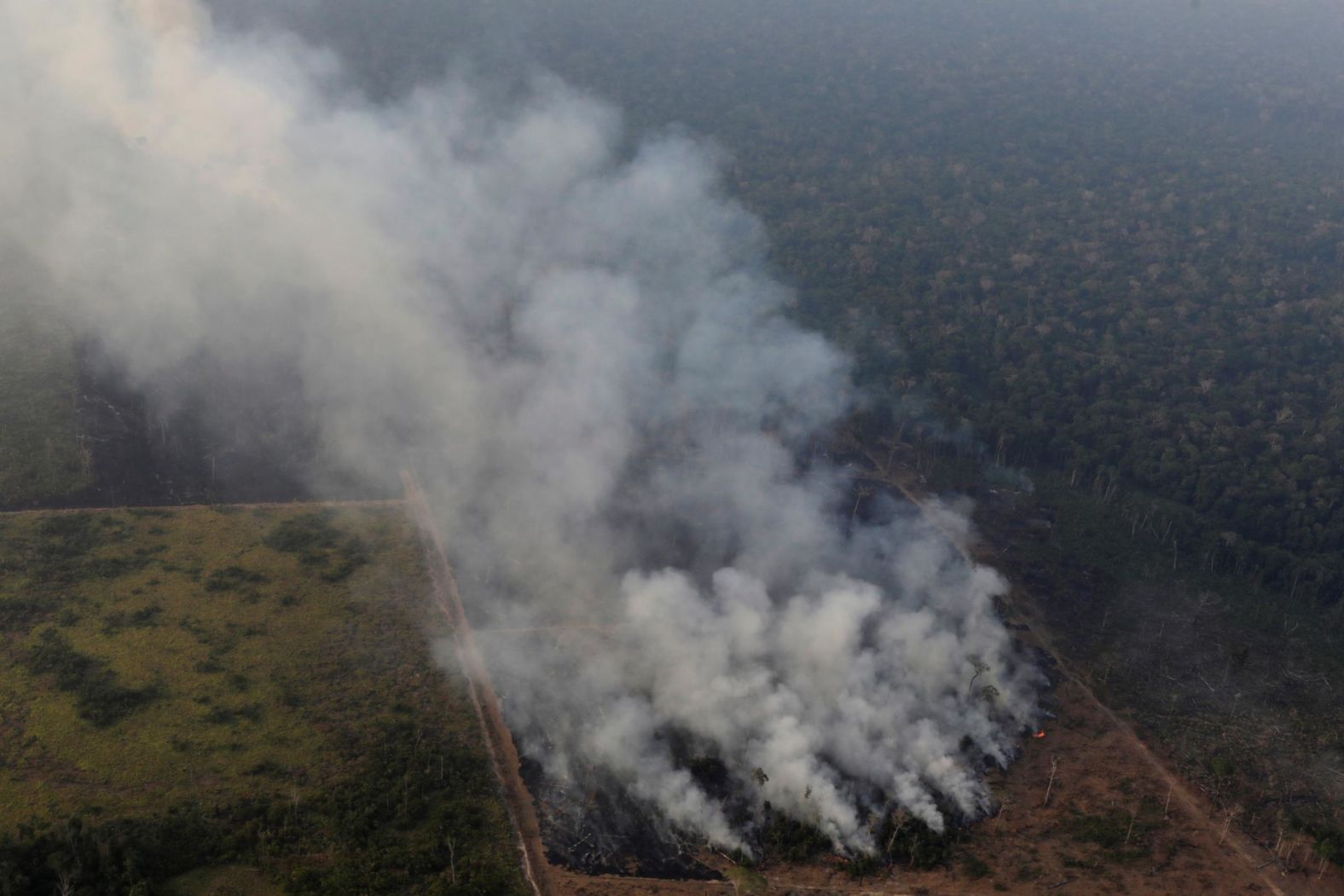 Smoke billows near Porto Velho on August 21.