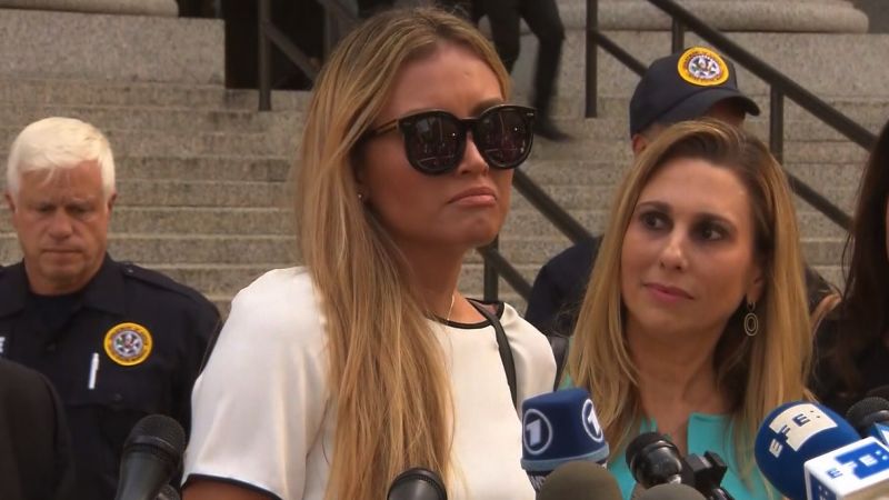 Hear Epstein accuser speak outside courthouse