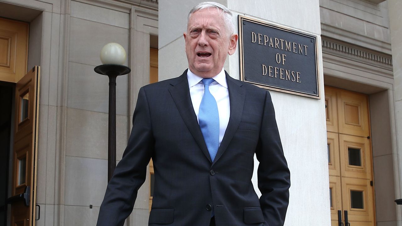 U.S. Secretary of Defense Jim Mattis walks to greet incoming National Security Advisor John Bolton upon Bolton's arrival for a meeting at the Pentagon, on March 29, 2018 in Arlington, Virginia.  (Mark Wilson/Getty Images)