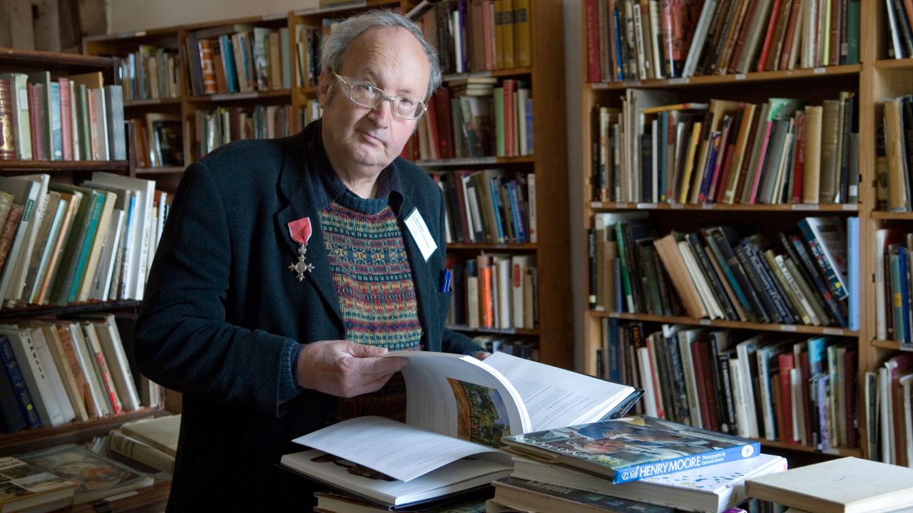 Richard Booth, the so-called King of Hay, in his second-hand book shop in Hay-on-Wye, Wales. 