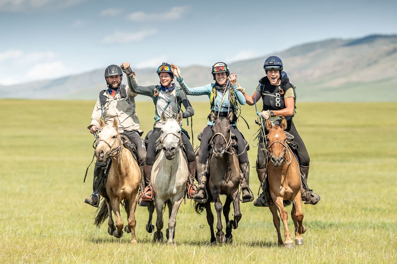 A team of four riders finished the mammoth task in joint third. 
