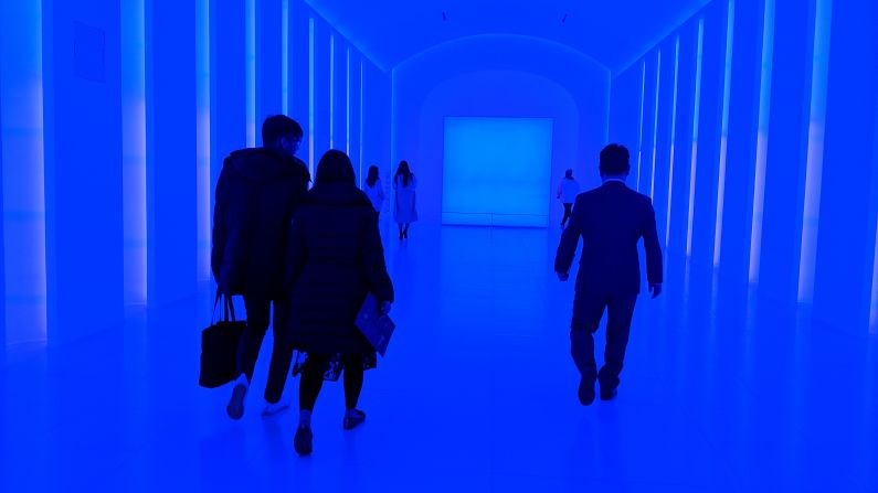 <strong>En route to Chroma:</strong> Another changing-color tunnel leads to the nightclub.