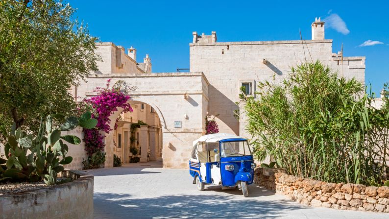 <strong>Puglia:</strong> Borgo Egnazia is a five-star resort welcoming visitors with a grandiose entrance arch and grounds inspired by old countryside houses.