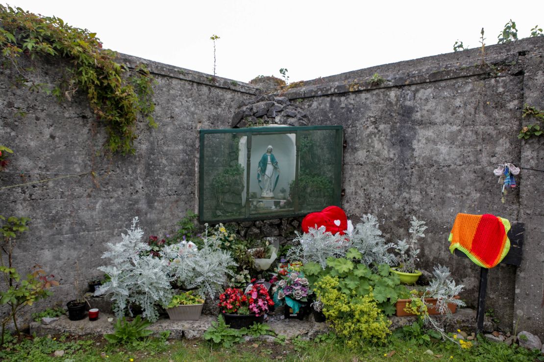A memorial at the former site of the Tuam Home in County Galway, where the bodies of hundreds of babies who died there were put into   a decommissioned sewage tank.
