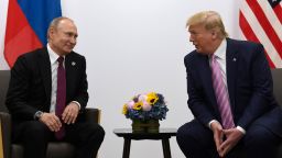 President Donald Trump, right, meets with Russian President Vladimir Putin, left, during a bilateral meeting on the sidelines of the G-20 summit in Osaka, Japan, Friday, June 28, 2019.