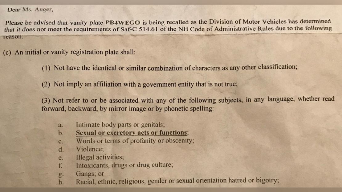 A letter from Wendy Ojar addressed by the Motor Vehicle Department of Safety Division.