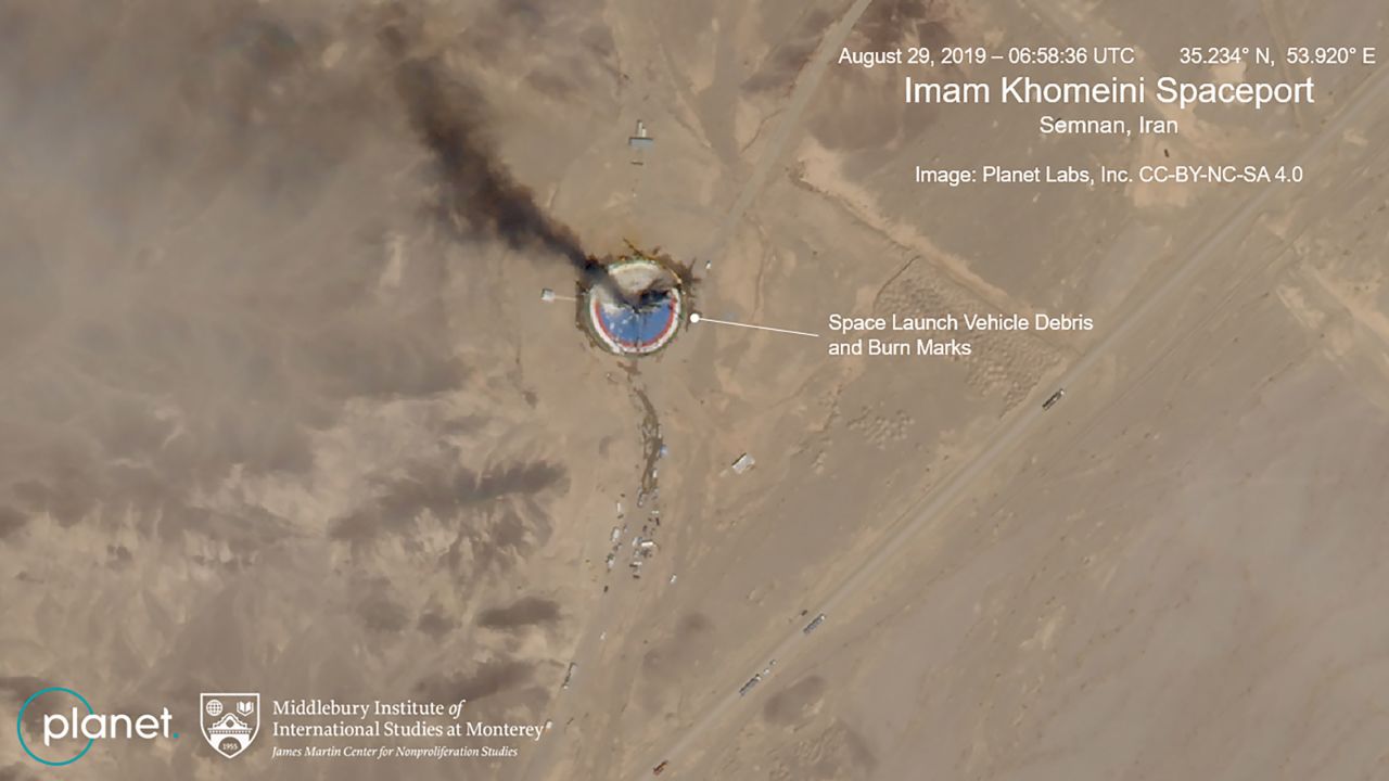 Iran rocket explodes launchpad