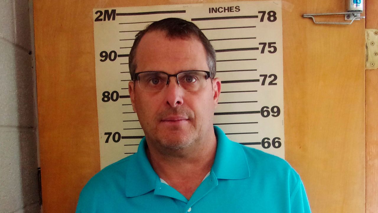This undated booking photo provided by the Glen Dale Police Department shows West Virginia state Sen. Mike Maroney. He has been charged with soliciting a prostitute. The Republican lawmaker turned himself in and was arraigned Wednesday morning, August 28, 2019, a Marshall County court clerk said. 