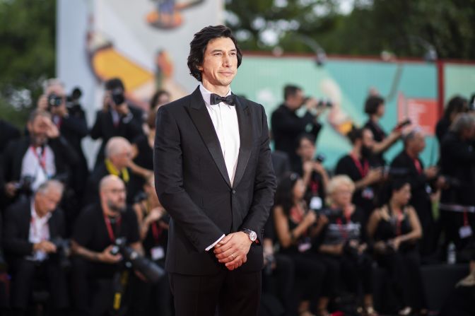 "Marriage Story" co-star Adam Driver looked suave at the movie's premiere at the Venice Film Festival.