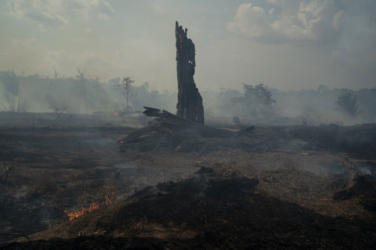 Smoke rises from the smoldering ground following a forest fire in a section of the Amazon rainforest near Altamira, Brazil, on Monday, August 26. This week, in response to the massive increase in fires in the Amazon, Brazil President <a href="https://www.cnn.com/2019/08/29/americas/brazil-amazon-bolsonaro-fire-ban-intl/index.html" target="_blank">Jair Bolsonaro</a> banned the use of fire to clear land in the country for the next 60 days. <a href="https://www.cnn.com/2019/08/27/americas/gallery/amazon-wildfires/index.html" target="_blank">See more photos from the fires.</a>