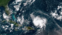 ATLANTIC OCEAN - AUGUST 29:  In this NOAA GOES-East satellite image, Hurricane Dorian leaves the Caribbean Sea and tracks towards the Florida coast taken at 14:20 UTC August 29, 2019 in the Atlantic Ocean. According to the National Hurricane Center Dorian is predicted to hit Florida and the northern Bahamas as a Category 3 storm, bringing heavy rains and sustained winds of 125 mph. *** BESTPIX ***