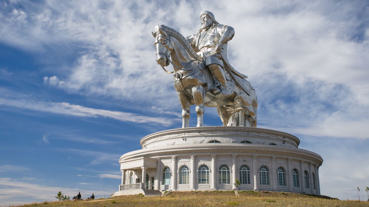 <strong>Genghis Khan Equestrian Statue, Mongolia. </strong>People traveling on the Trans-Siberian Railway can stop to visit this statue, says Fanthorpe. "The landmark feels totally incongruous with its surroundings but is also a testament to how important Genghis Khan still is for the Mongolian people."<br />