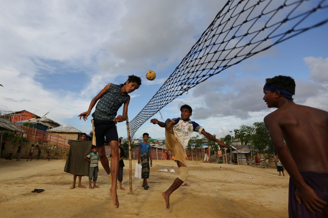Boys play in one of the Rohingya camps in Cox's Bazar. With 912,000 Rohingya, the camps in Cox's Bazar have a greater population than San Francisco.