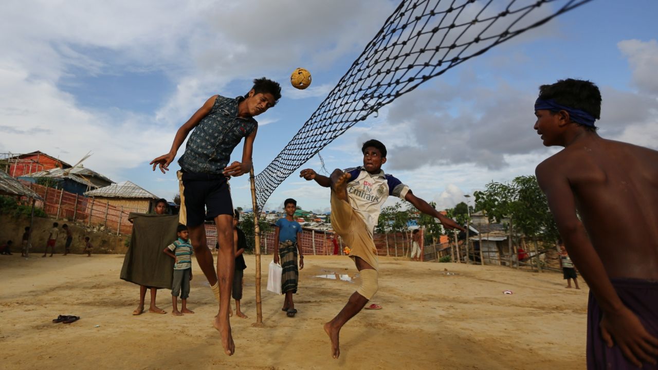 Boys play in one of the Rohingya camps in Cox's Bazar. With 912,000 Rohingya, the camps in Cox's Bazar have a greater population than San Francisco.